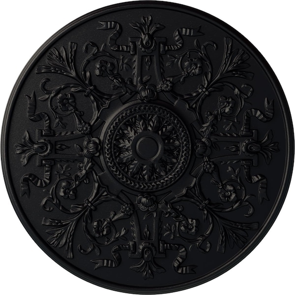 Ekena Millwork Versailles Ceiling Medallion (Fits Canopies up to 3 1/4"), Hand-Painted Steel Gray, 33"OD x 1 3/4"P CM33VESGS - main